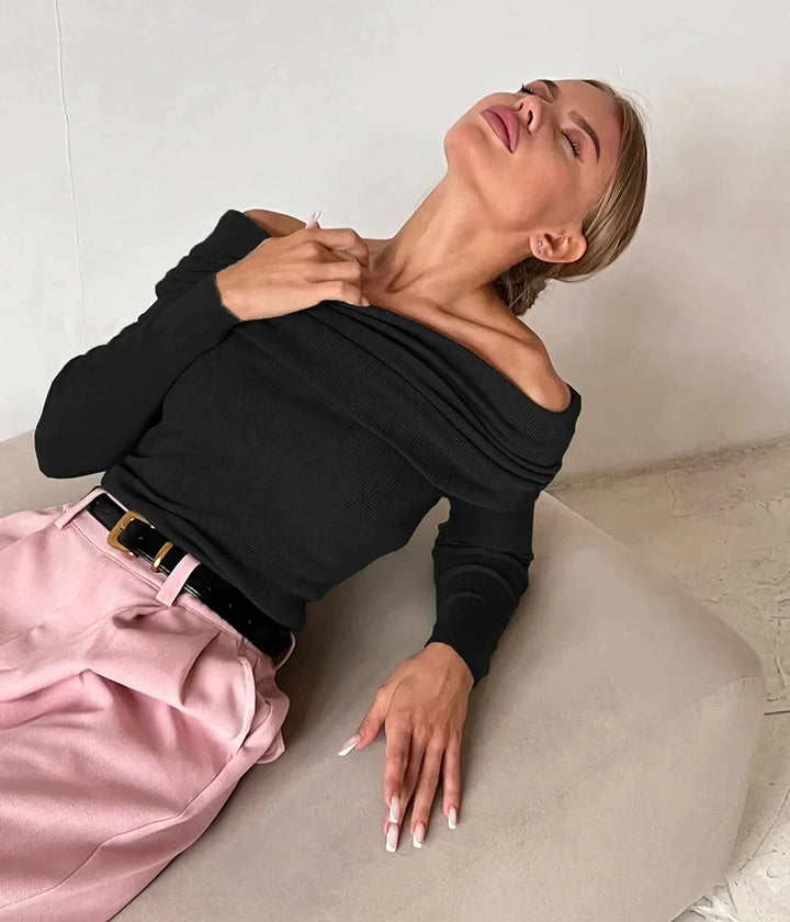 Stilla | Cashmere Trøje Med Bare Skuldre