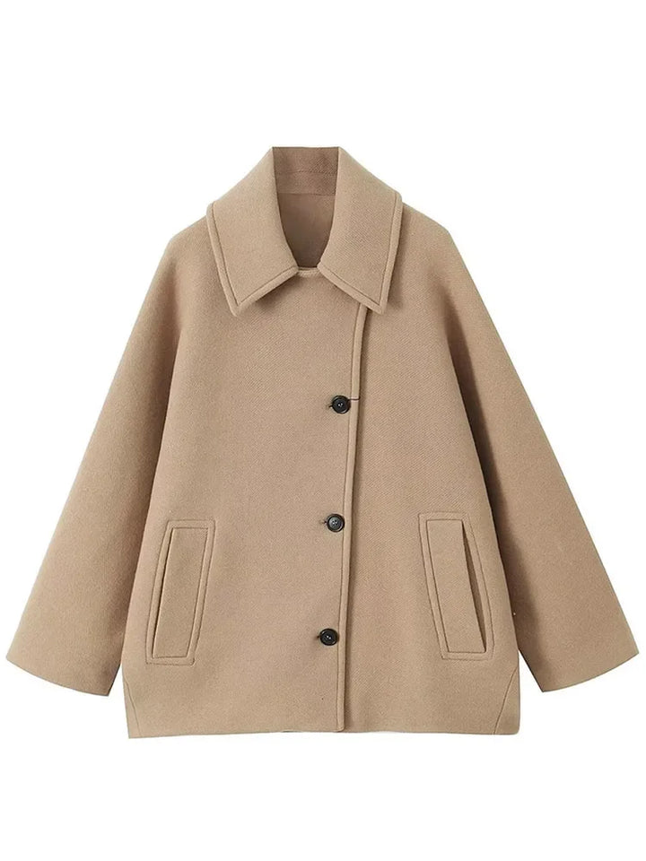 Stilla | Ensfarvet Trenchcoat Med Slåkrave