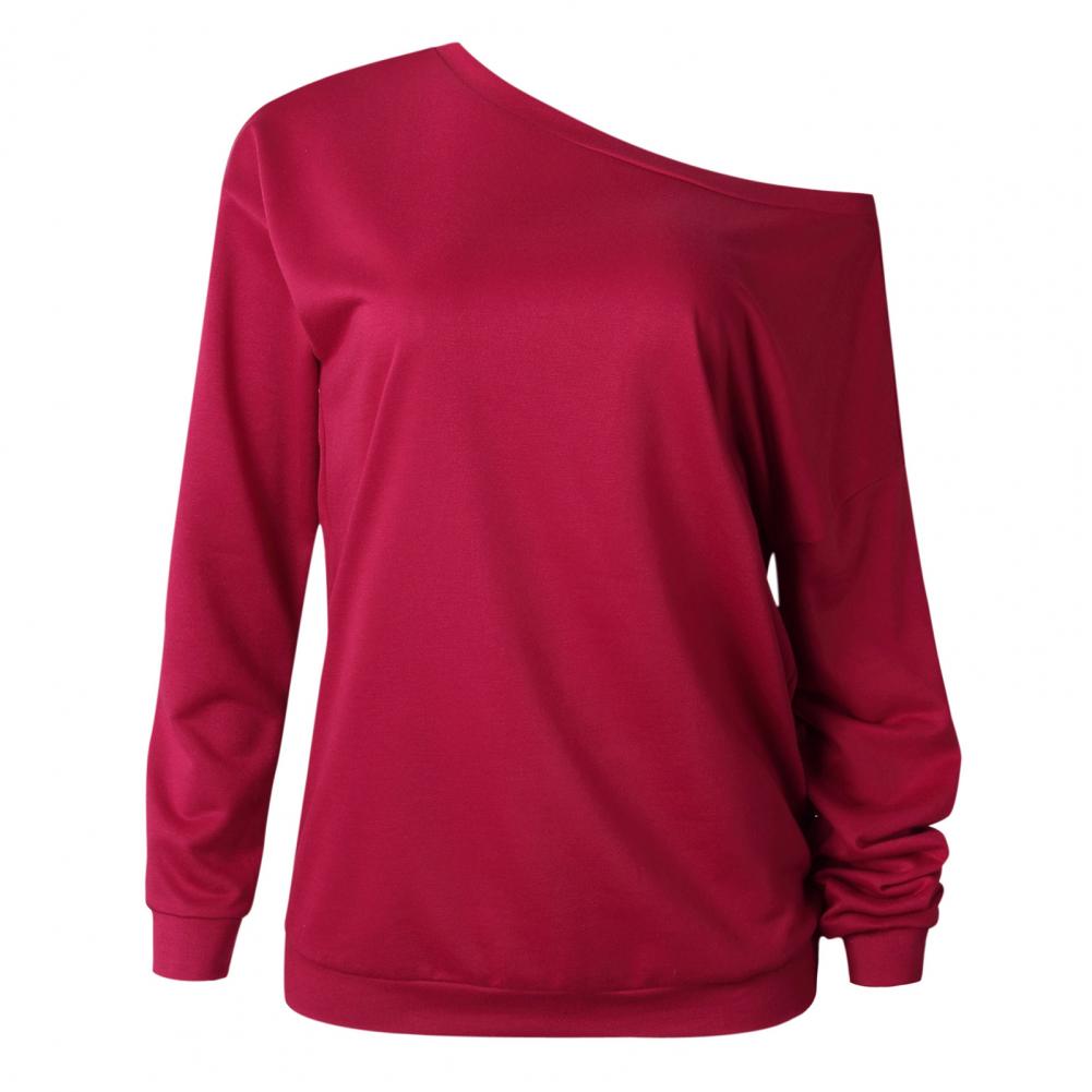 Stilla | Glamour-bluse med skulderfrie stropper moderigtig langærmet t-shirt til kvinder til efteråret