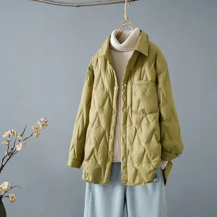 Stilla | Overdimensioneret Quilted Jakke Med Knaplukning