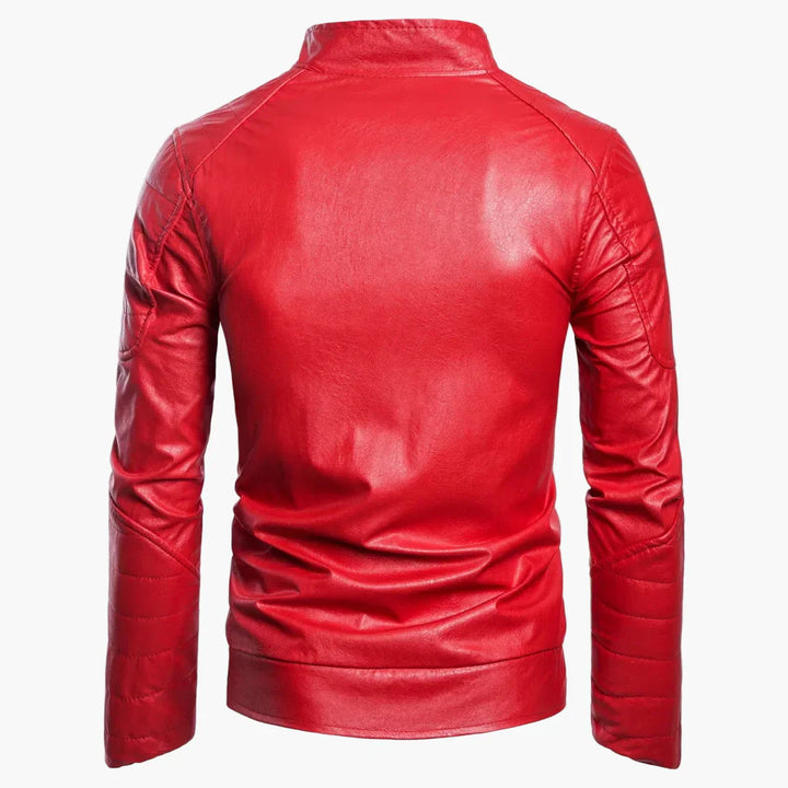 Stilla | Overgangsjakke I Biker-Stil med Høj Krave og Diamant-Design - Perfekt til Hverdag og Fritid