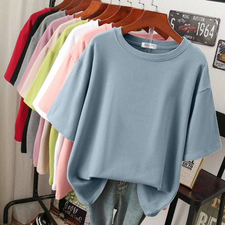 Stilla | Kælentisk Bomulds Basic: Plus Size T-shirt Til Damer