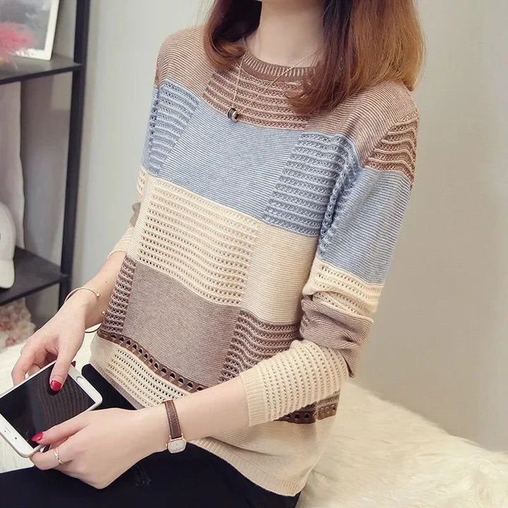 Stilla | Stribet, Loose Strikpullover