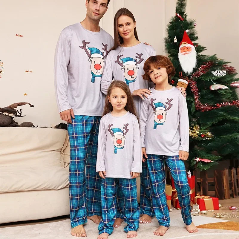 Stilla | Jule-Pyjamas Blå - Rensdyr