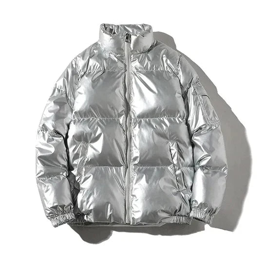 Stilla | Vindproof metallisk vinter puffer jakke