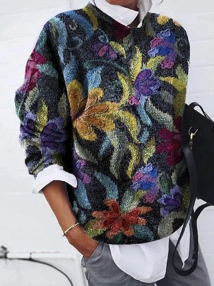 Stilla | Fasionabel sweater med blomstertryk