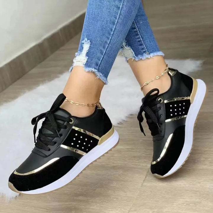 Stilla | Dame Sneakers med Metalliske Detaljer