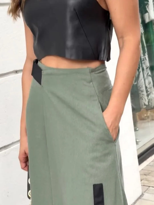 Stilla | Top Komplet Med Korte Snit Og Wrap-look