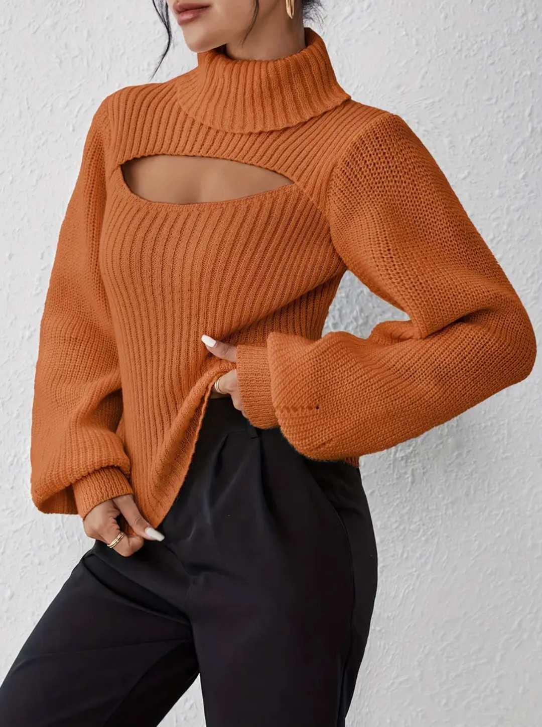 Stilla | Pullover med ståkrave og U-udskæring