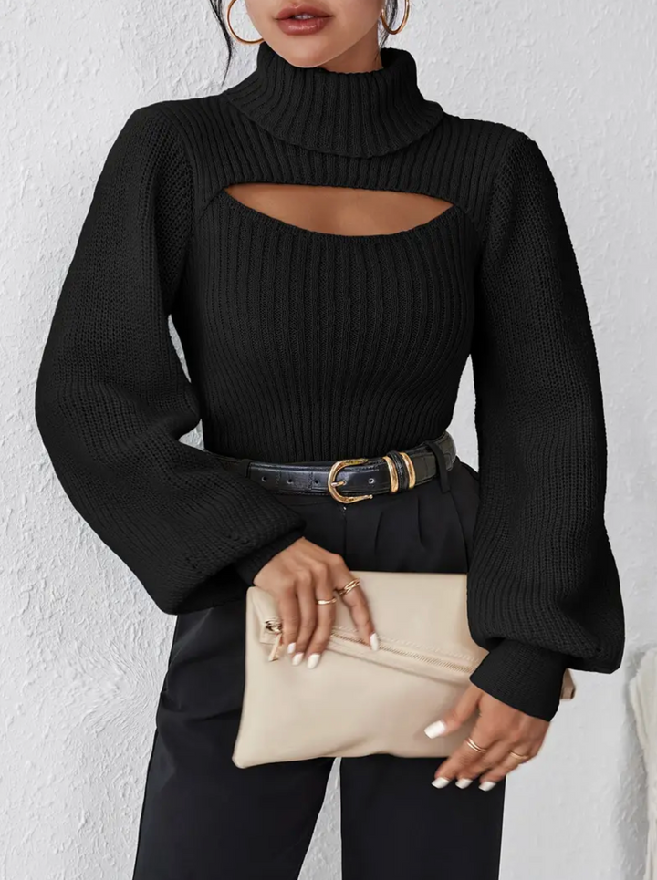Stilla | Pullover med ståkrave og U-udskæring