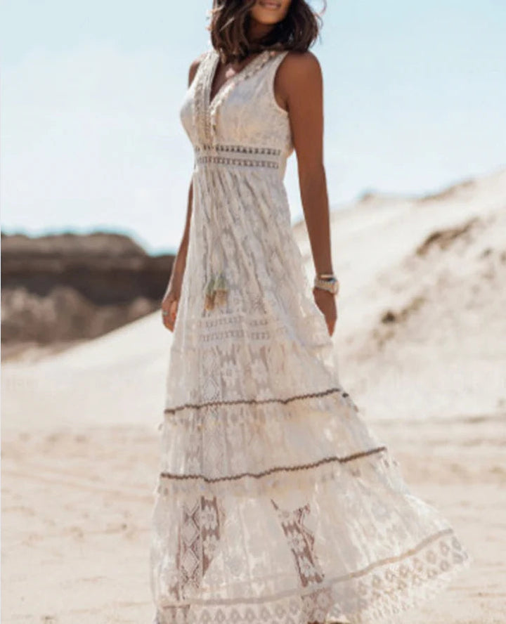 Stilla | Lang Boho Kjole med Elegance
