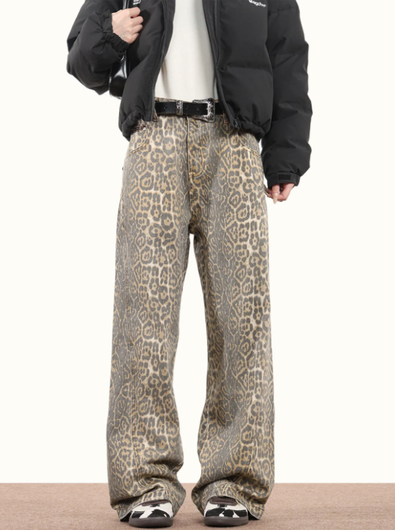 Stilla | Jeans i Leopard Denim