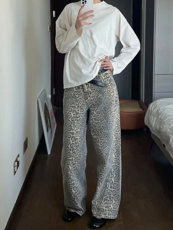 Stilla | Jeans i Leopard Denim