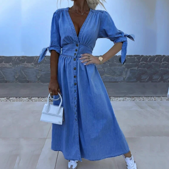 Stilla | Elegant Langt Jeanskjole