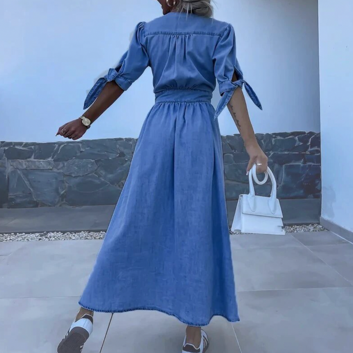 Stilla | Elegant Langt Jeanskjole