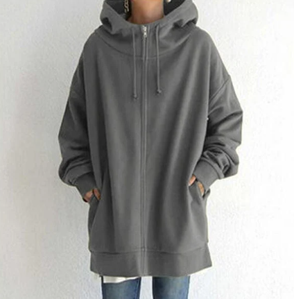 Stilla-Hoodie med lynlås til efterår/vinter