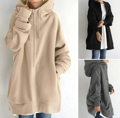 Stilla-Hoodie med lynlås til efterår/vinter