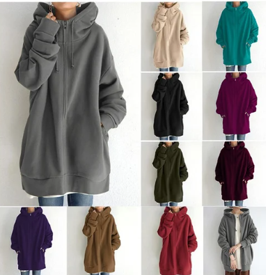 Stilla-Hoodie med lynlås til efterår/vinter