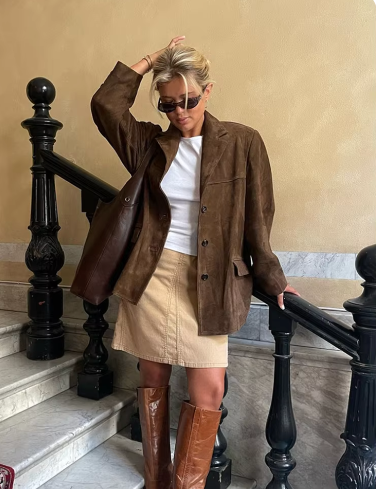 Stilla | Oversized Blazer Med Notched Krave Og Dobbeltknaps Lukning