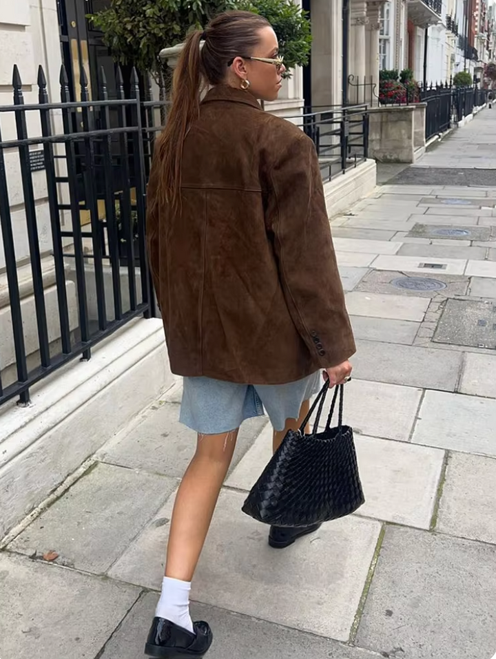 Stilla | Oversized Blazer Med Notched Krave Og Dobbeltknaps Lukning