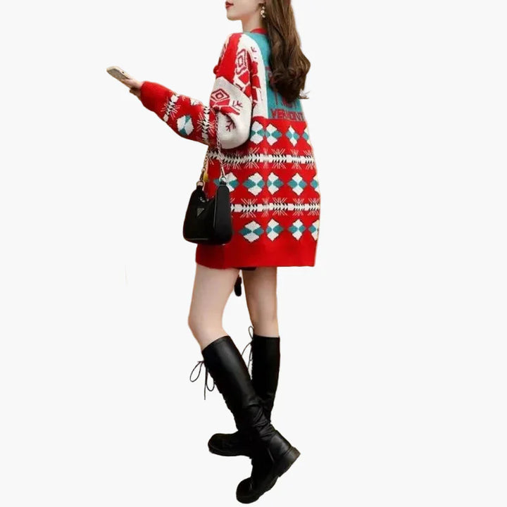 Stilla | Juletrøje Ugly Christmas Sweater med 3D Snemands og Vintermotiv - Sjov Ferietrøje til Fester