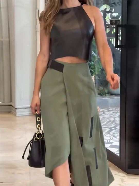 Stilla | Top Komplet Med Korte Snit Og Wrap-look
