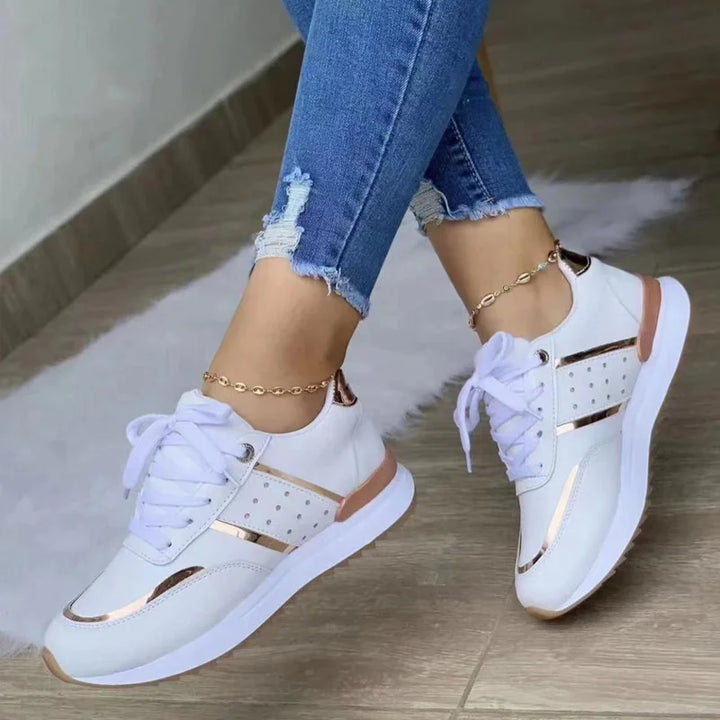 Stilla | Dame Sneakers med Metalliske Detaljer
