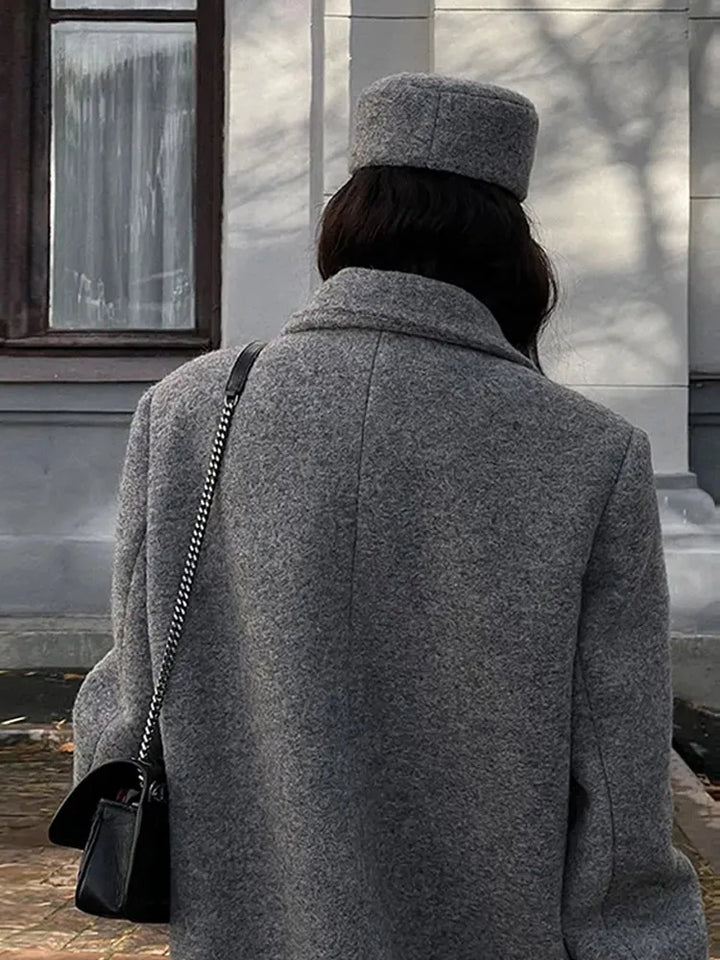 Stilla | Elegant Lang Uldfrakke Til Damer