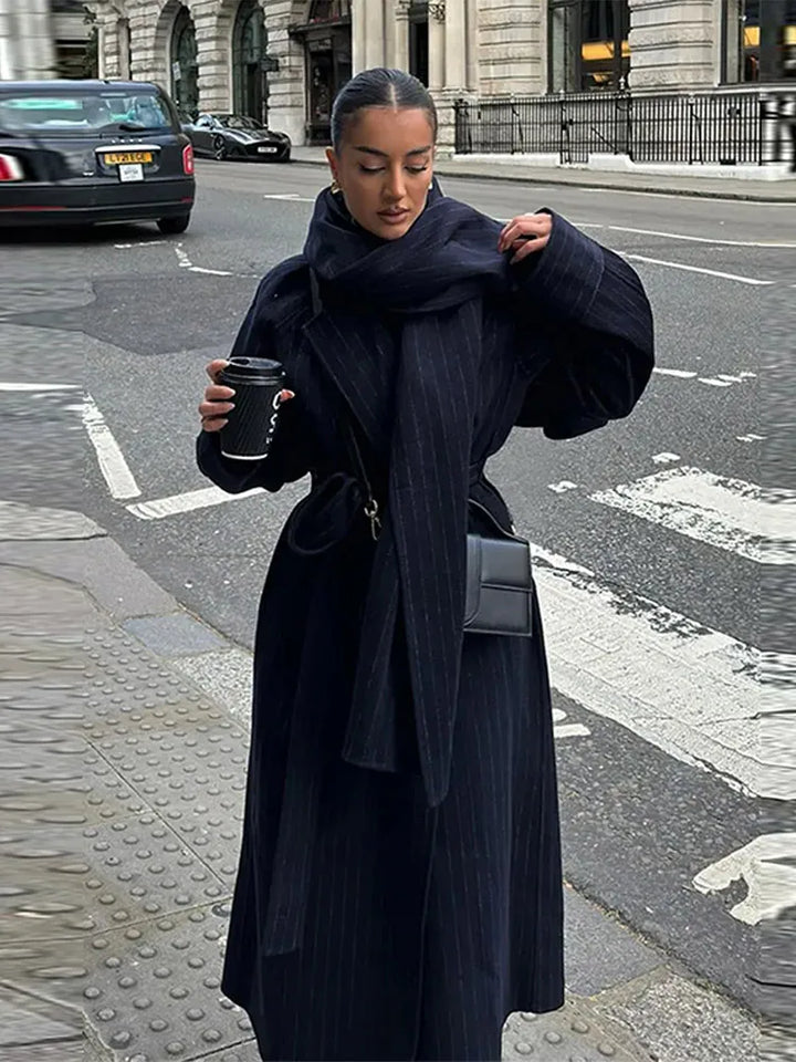 Stilla | Vintage Stribet Trenchcoat Til Damer