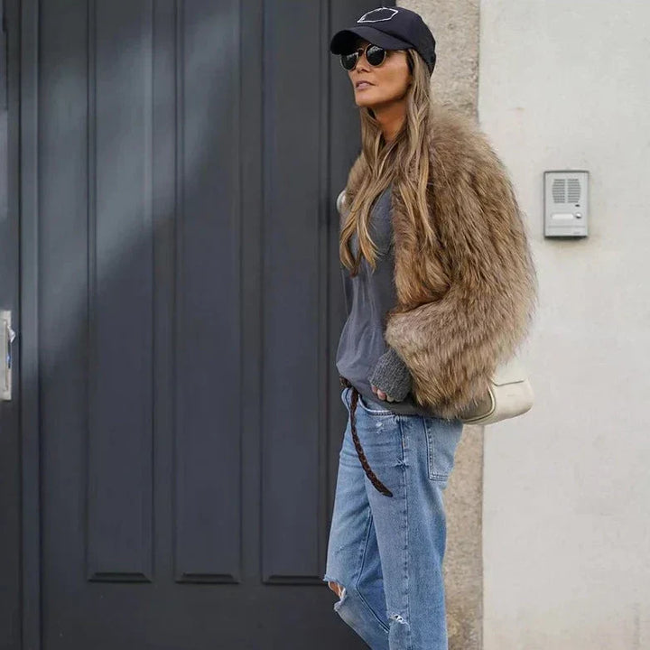 Stilla | Dame Plüsch Faux Fur Jakke