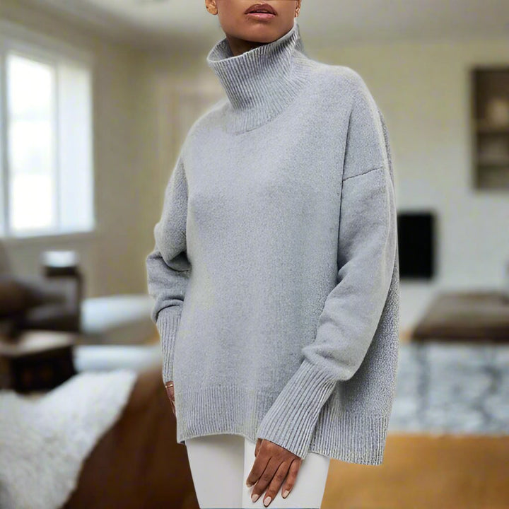 Stilla | Størrelse oversize rullekrave sweater ribkant rullekrave sweater