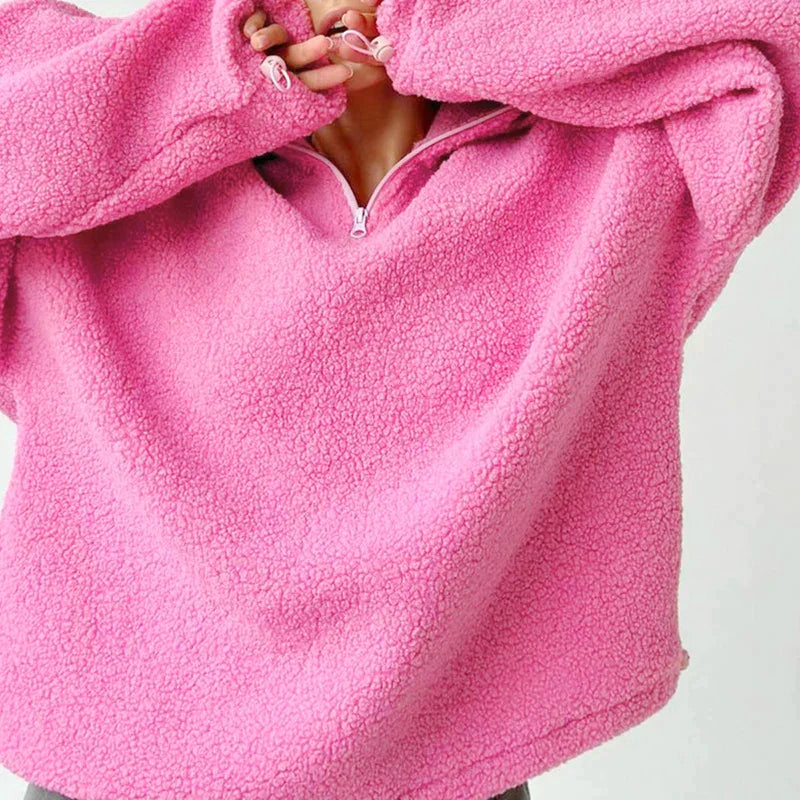 Stilla | Pink Trøje Lavet Af Strikket Lammefleece