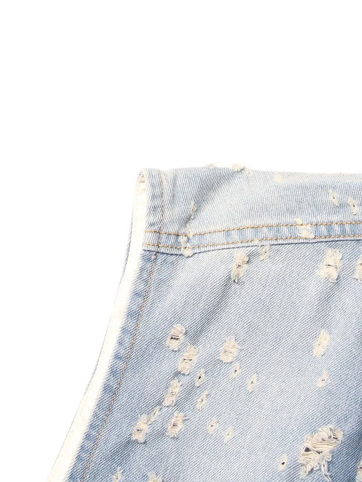 Stilla | Distressed Denim A-line Kjole