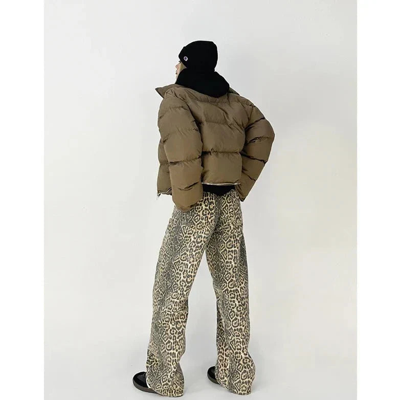 Stilla | Retro Leopardmønster Bukser