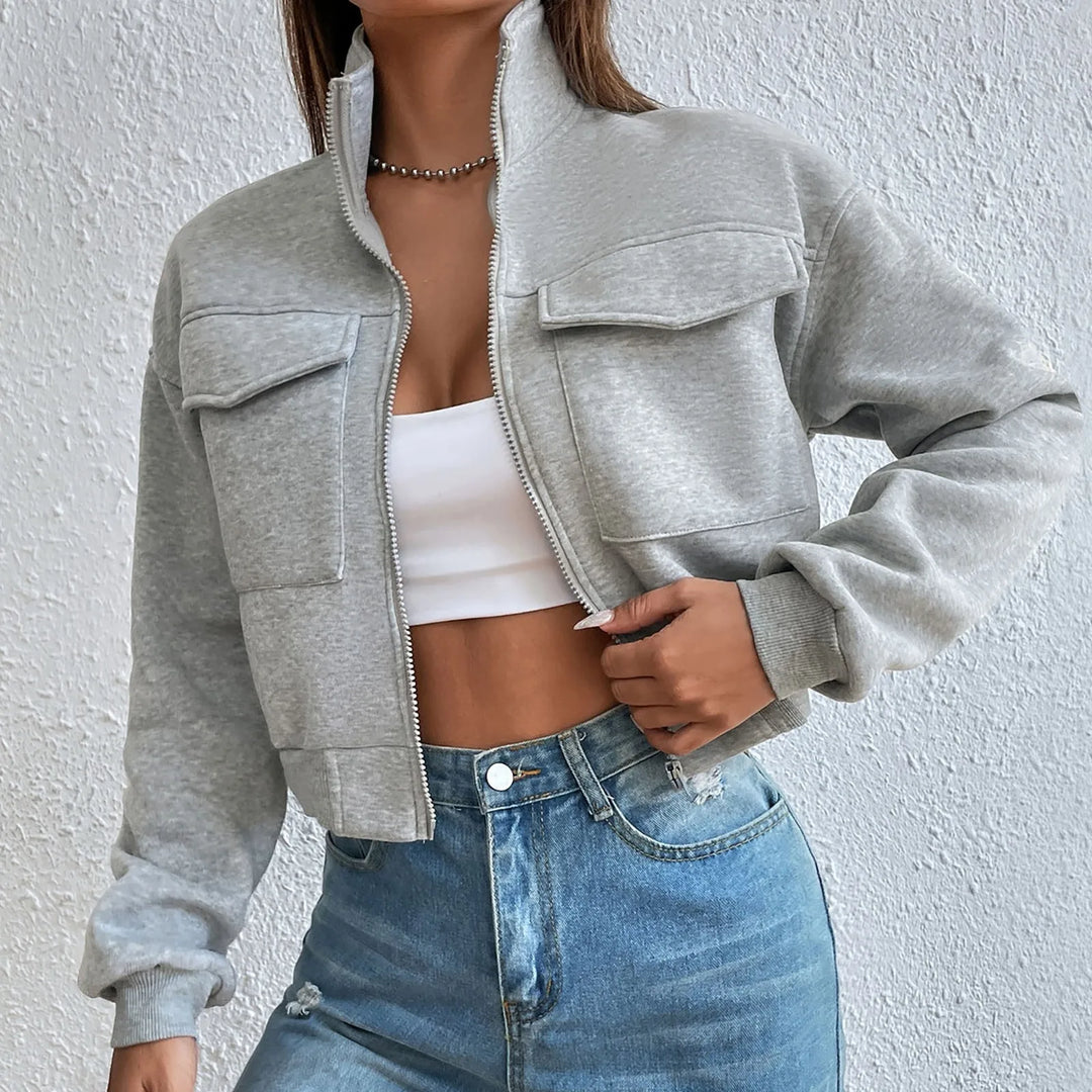 Stilla | Elegant Crop Top Med Lynlås