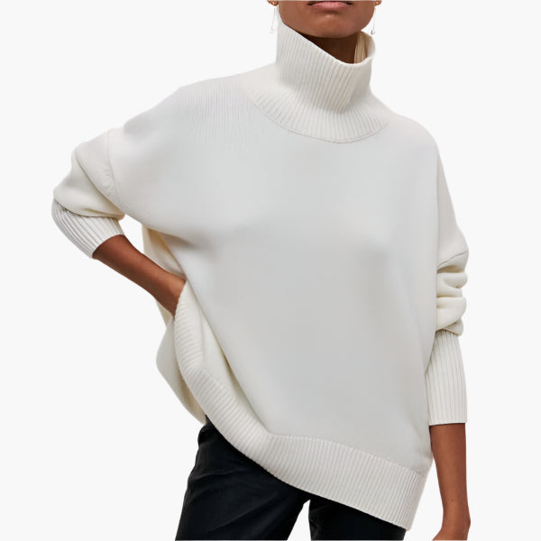 Stilla | Strik med Rullekrave og Voluminøse Ærmer - Elegant Stil til Hverdag og Kontor