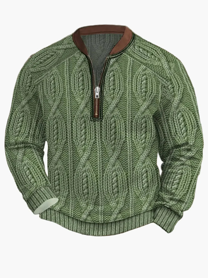 Stilla | Strikpullover med Lynlås - Moderne Fritidslook til Efterår og Forår