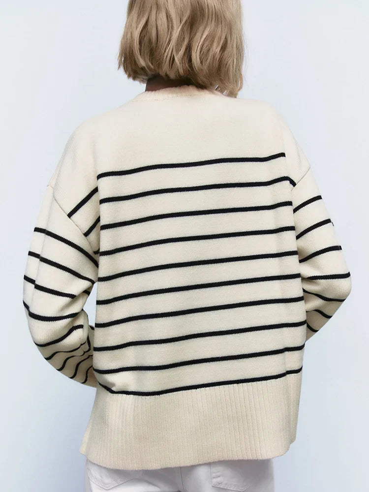 Stilla | Stribet Couture-strikpullover