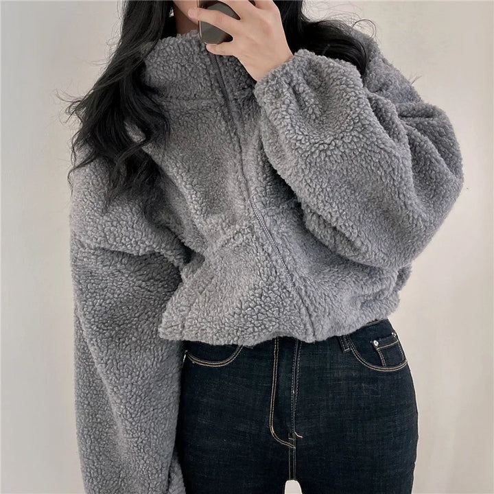 Stilla | Fleece-trøje med lynlås og krave