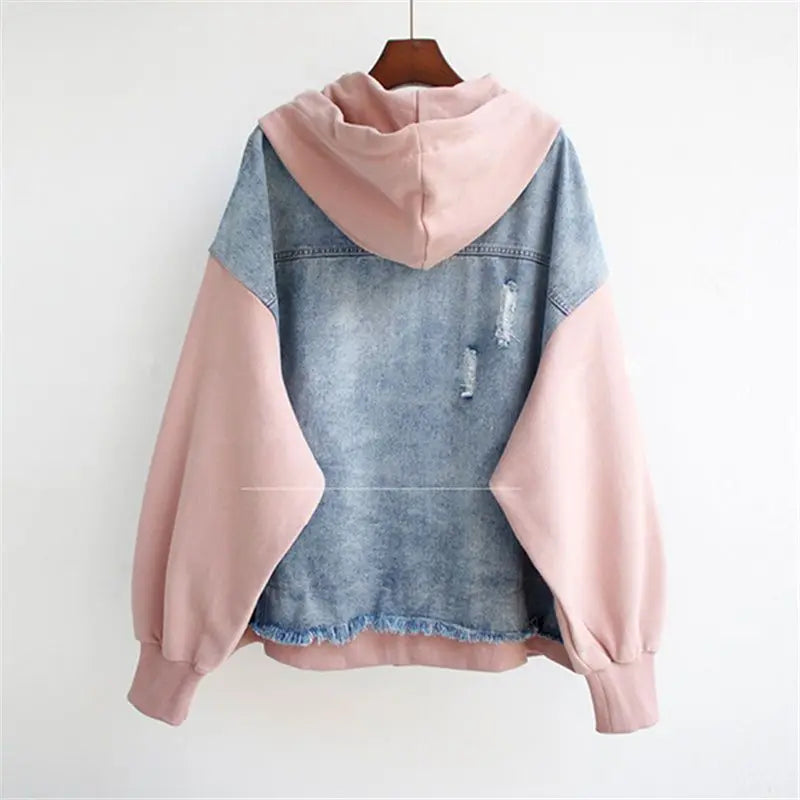 Stilla | Jeans Sweatshirt Med Hætte Til Kvinder