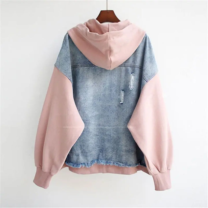 Stilla | Jeans Sweatshirt Med Hætte Til Kvinder