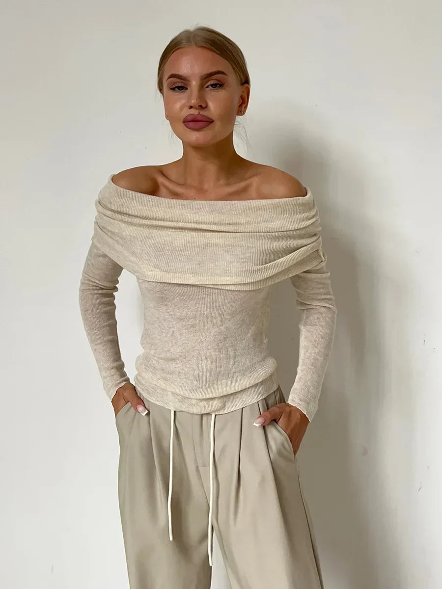 Stilla | Cashmere Trøje Med Bare Skuldre