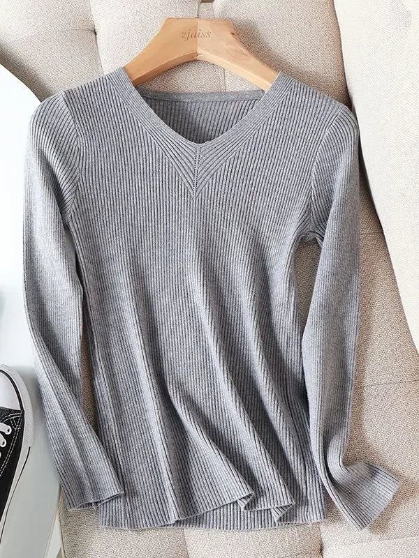 Stilla | Smart Efterårs Pullover Med V-hals