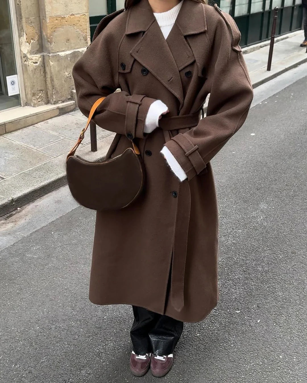 Stilla | Uldet Mid-Length/Kort Trenchcoat
