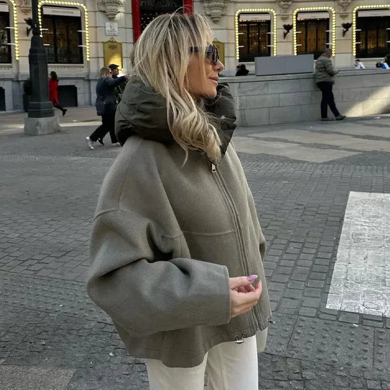 Stilla | Kvinde Casual Og Løs Jakke Med Hætte