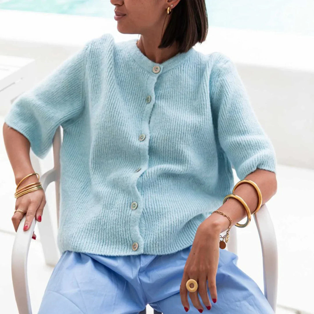Stilla | Pastel Farvet Cozy Strikjakke