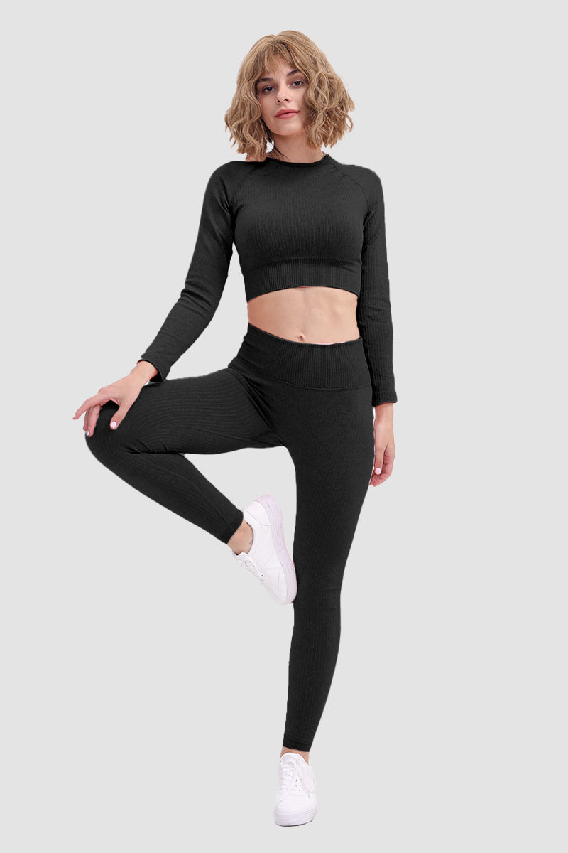 Stilla | Sæt T-shirt og Leggings i Blødt Sømløst Sportmateriale