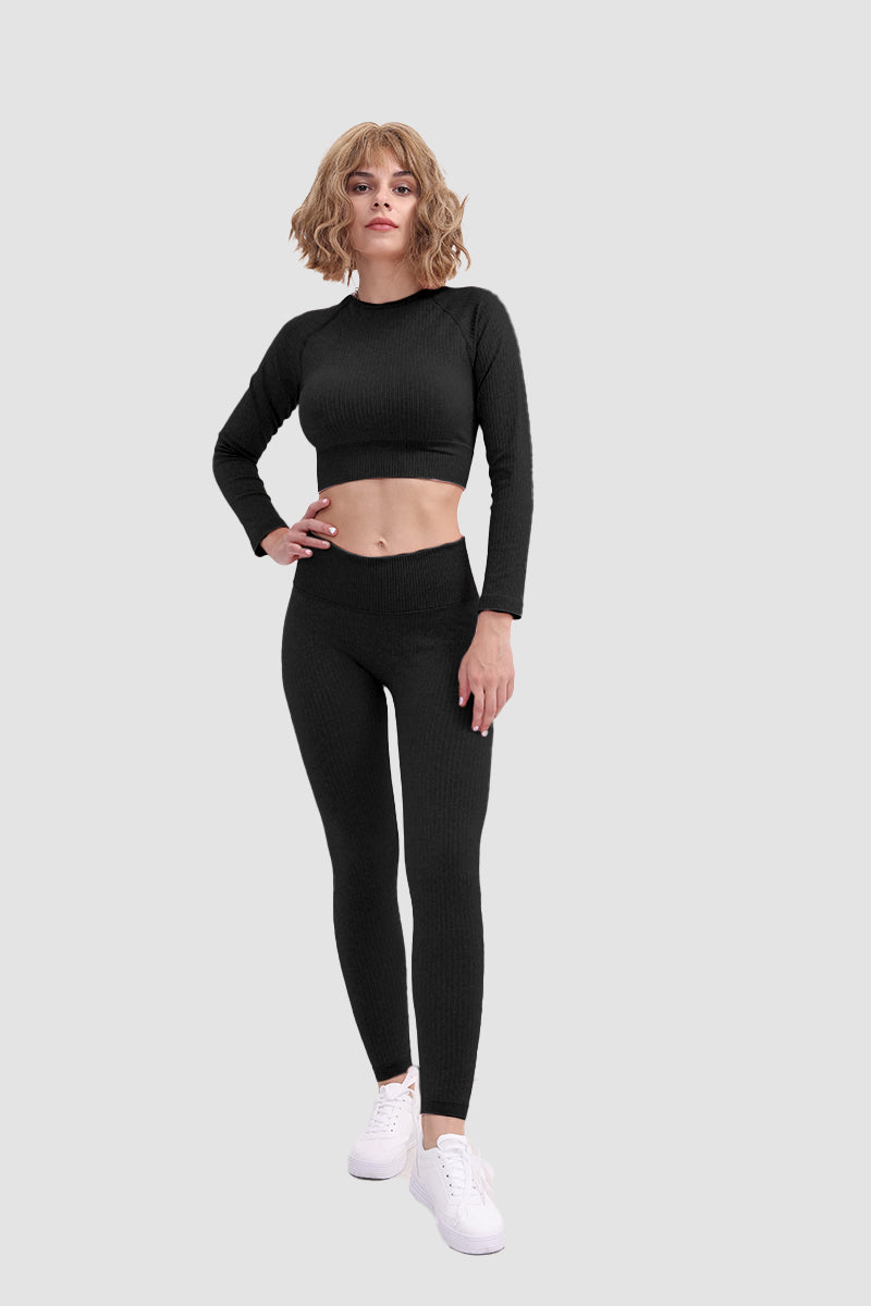 Stilla | Sæt T-shirt og Leggings i Blødt Sømløst Sportmateriale