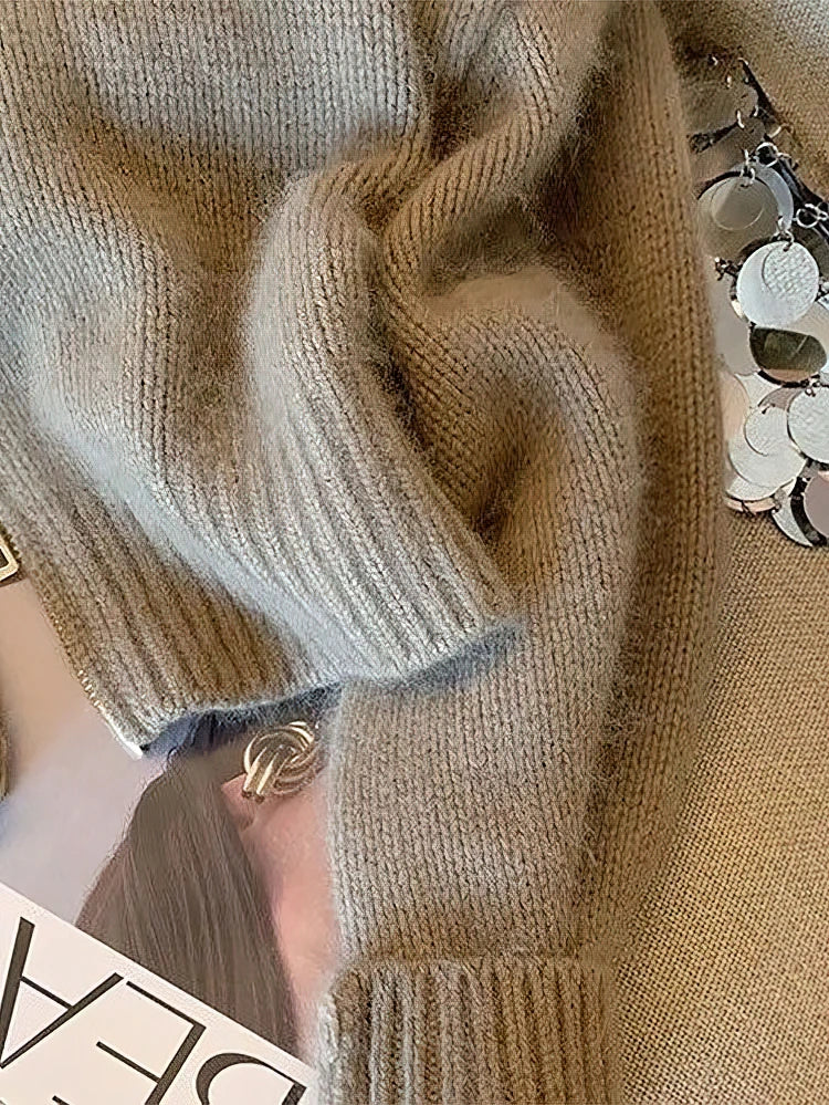 Stilla | Strikjakke med Lynlås Og Elegant Krave - Moderne Cropped Cardigan til Hverdag Og Kontor