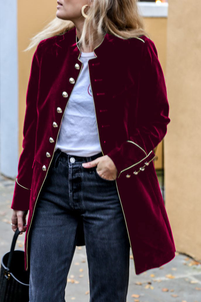 Stilla | Elegant Lang Frakke Med Knapper